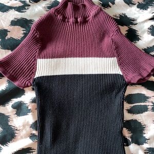 Striped forever 21 turtleneck crop top
